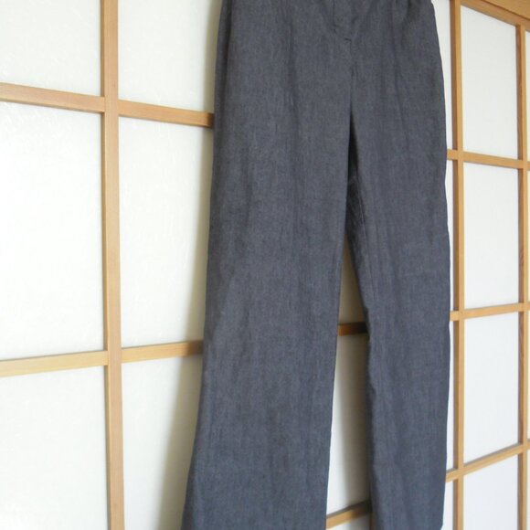 Dark grey slacks with raw hem. 50% cotton. Medium size. - Picture 2 of 6